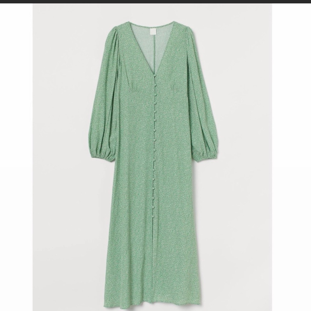 H&M green floral dress